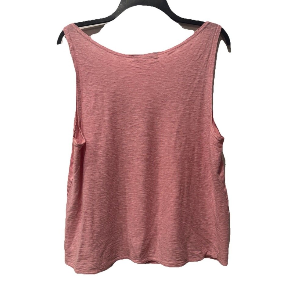 Cut Loose Powder Pink Linen Cotton Blend V Neck Tank Top Women's Size M - Picture 7 of 8
